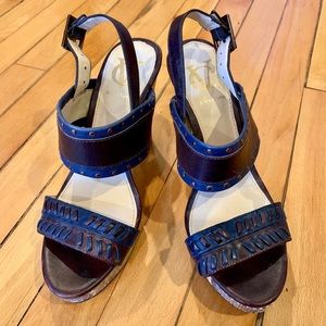 Vince Camuto Studded Snakeskin Platform Heels.